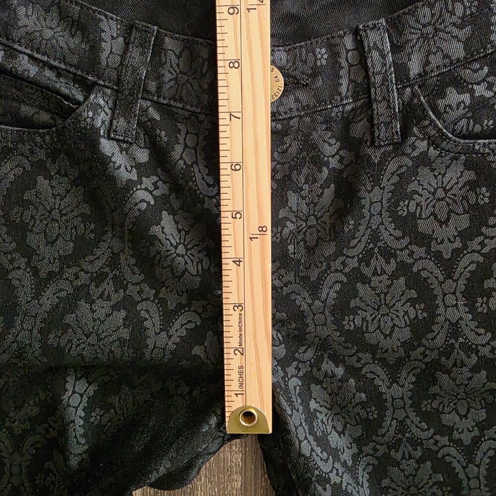 Current/Elliot Black Brocade Ankle Skinny Jeans Women's Size 28 NWT - Picture 7 of 8